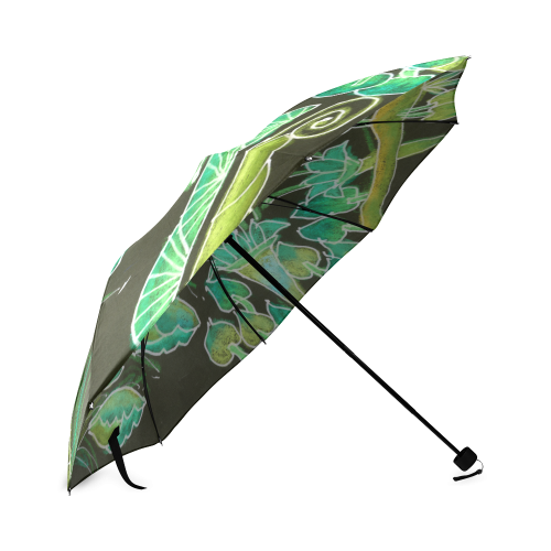 Irish Garden, Lime Green Flowers Dance in Joy Foldable Umbrella (Model U01)