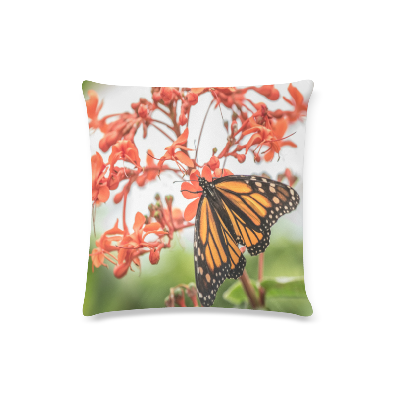 Monarch Butterfly Dreams Custom Zippered Pillow Case 16"x16"(Twin Sides)