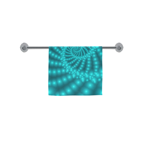 Glossy  Turquosie  Beads Spiral Fractal Custom Towel 16"x28"