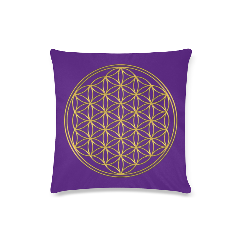 FLOWER OF LIFE gold Custom Zippered Pillow Case 16"x16"(Twin Sides)
