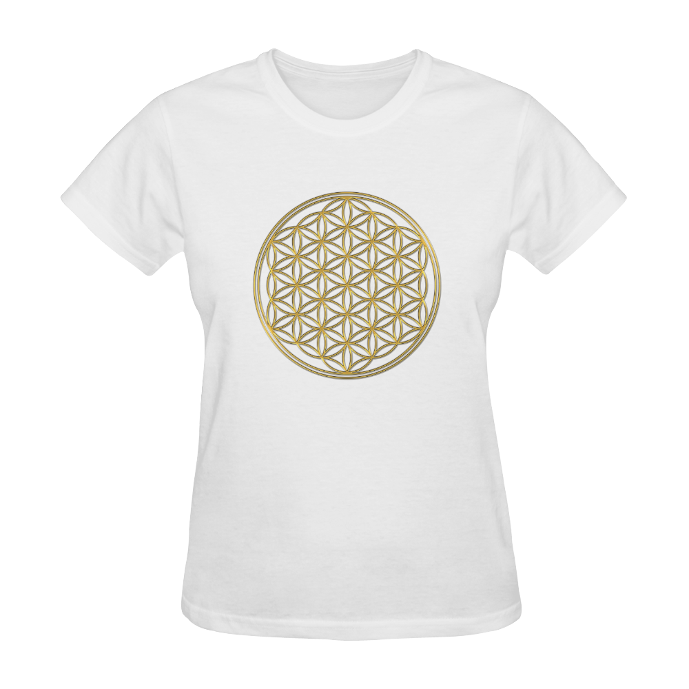 FLOWER OF LIFE gold Sunny Women's T-shirt (Model T05)