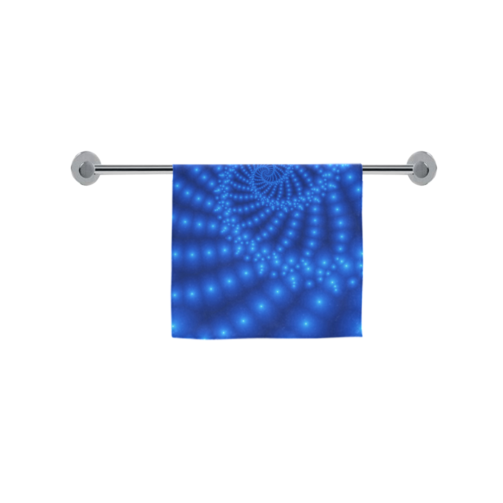 Glossy  Royal Blue  Beads Spiral Fractal Custom Towel 16"x28"