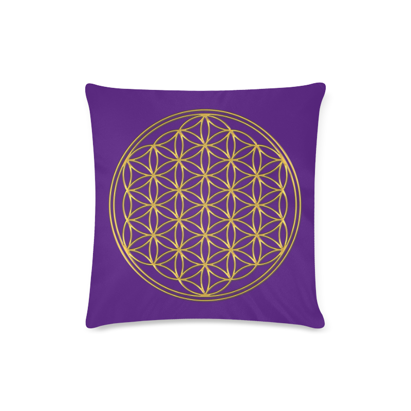 FLOWER OF LIFE gold Custom Zippered Pillow Case 16"x16"(Twin Sides)