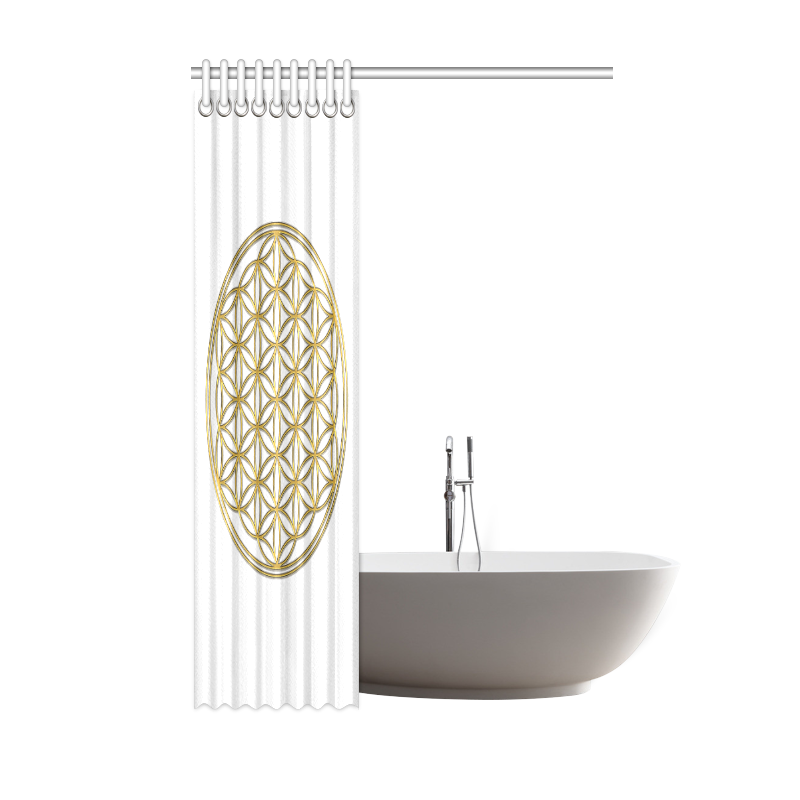 FLOWER OF LIFE gold Shower Curtain 48"x72"