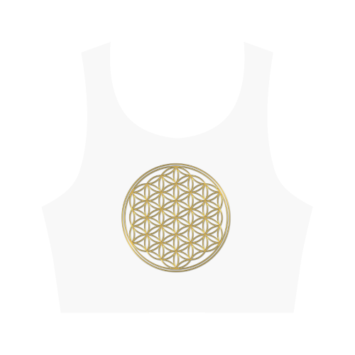 FLOWER OF LIFE gold Women's Crop Top (Model T42)