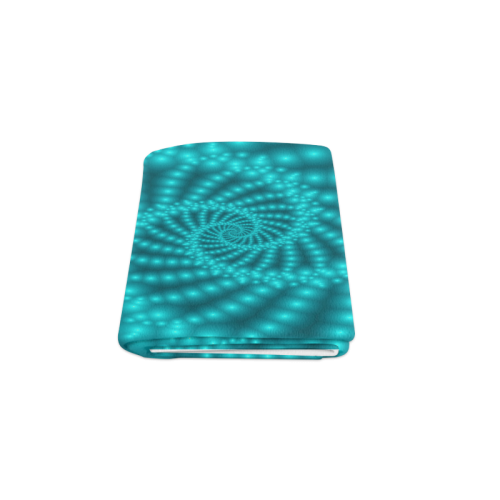 Glossy Turquoise  Beads Spiral Fractal Blanket 50"x60"