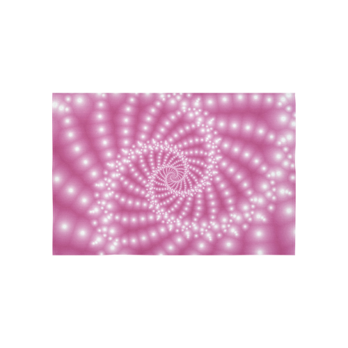 Glossy  Pink   Beads Spiral Fractal Cotton Linen Wall Tapestry 60"x 40"