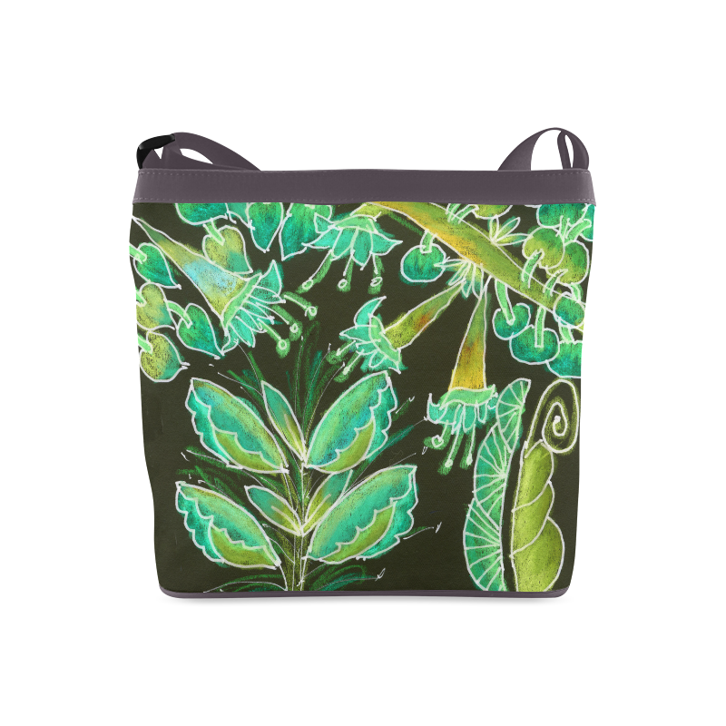 Irish Garden, Lime Green Flowers Dance in Joy Crossbody Bags (Model 1613)