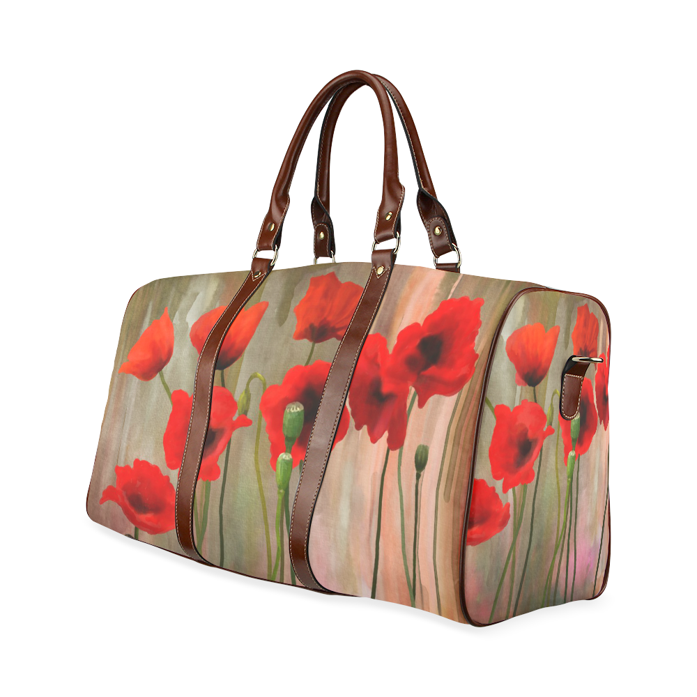 Poppies Waterproof Travel Bag/Large (Model 1639)