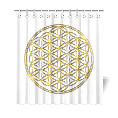 FLOWER OF LIFE gold Shower Curtain 69"x72"