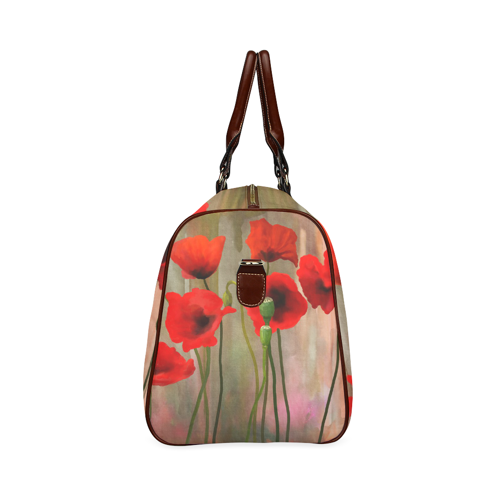 Poppies Waterproof Travel Bag/Large (Model 1639)