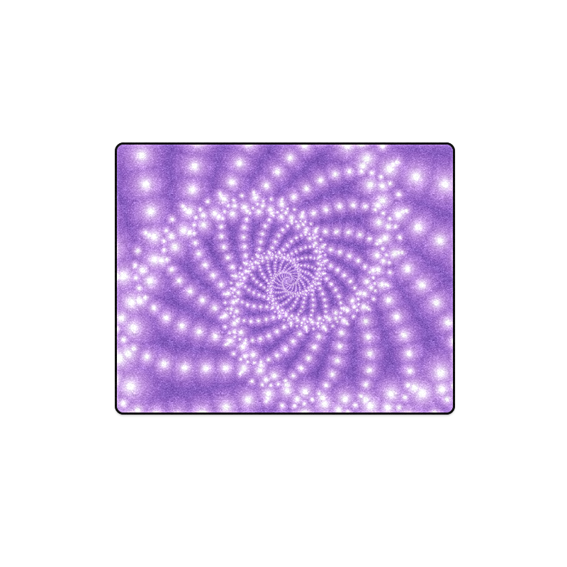 Glossy  Purple   Beads Spiral Fractal Blanket 40"x50"