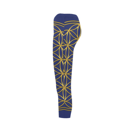FLOWER OF LIFE gold Capri Legging (Model L02)