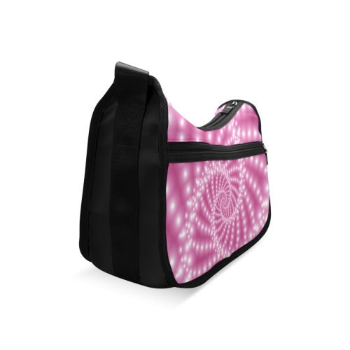Glossy  Pink Beads Spiral Fractal Crossbody Bags (Model 1616)