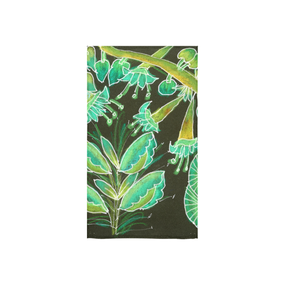 Irish Garden, Lime Green Flowers Dance in Joy Custom Towel 16"x28"