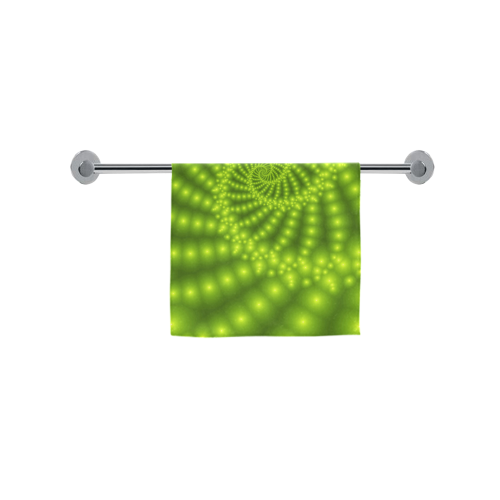 Glossy Lime Green  Beads Spiral Fractal Custom Towel 16"x28"