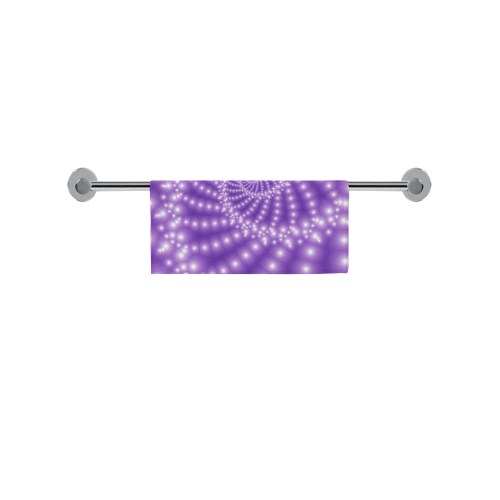 Glossy  Purple   Beads Spiral Fractal Square Towel 13“x13”