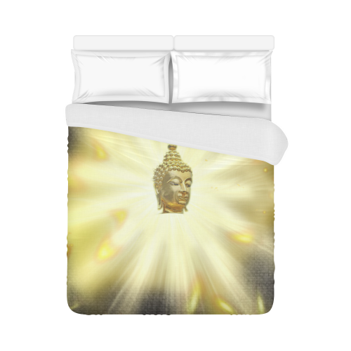 head of golden buddha in Asian light with a dark edge Duvet Cover 86"x70" ( All-over-print)