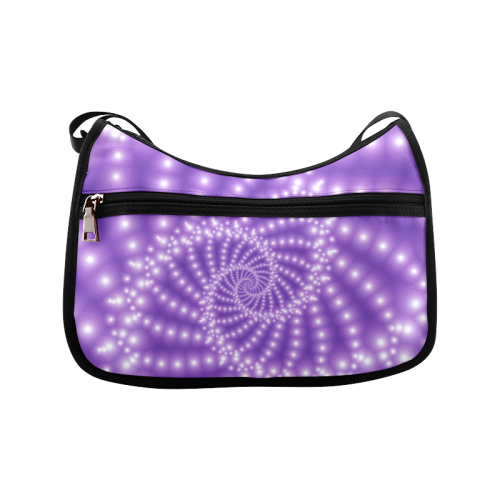 Glossy  Purple Beads Spiral Fractal Crossbody Bags (Model 1616)
