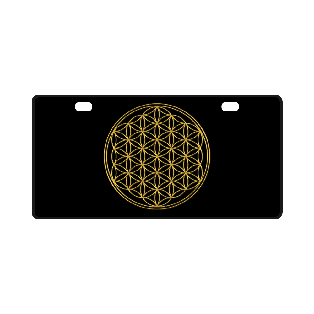 FLOWER OF LIFE gold License Plate
