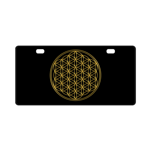 FLOWER OF LIFE gold License Plate