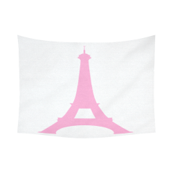Pink Eifile Tower Cotton Linen Wall Tapestry 80"x 60"
