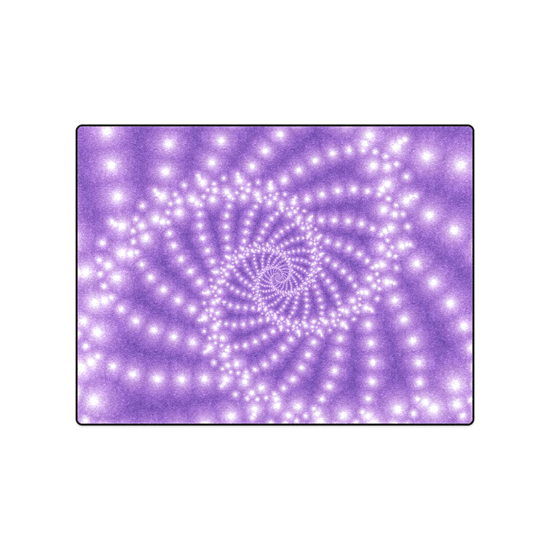 Glossy  Purple   Beads Spiral Fractal Blanket 50"x60"