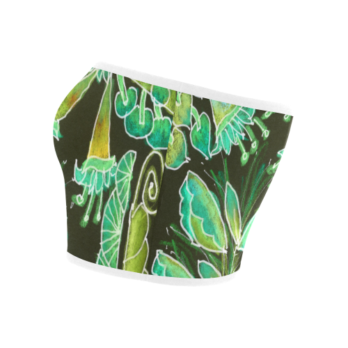 Irish Garden, Lime Green Flowers Dance in Joy Bandeau Top