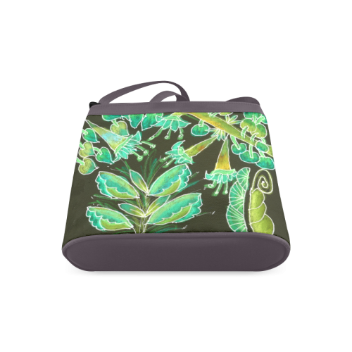 Irish Garden, Lime Green Flowers Dance in Joy Crossbody Bags (Model 1613)