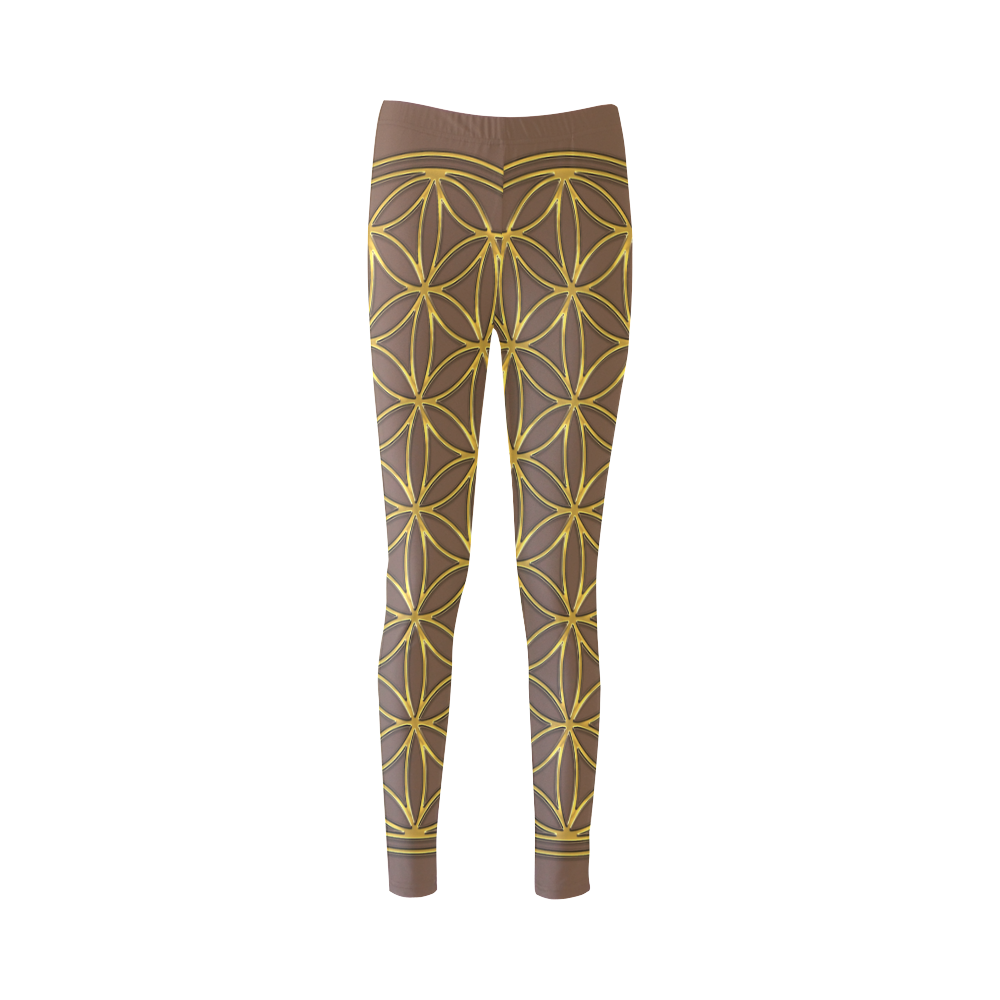FLOWER OF LIFE gold Cassandra Women's Leggings (Model L01)