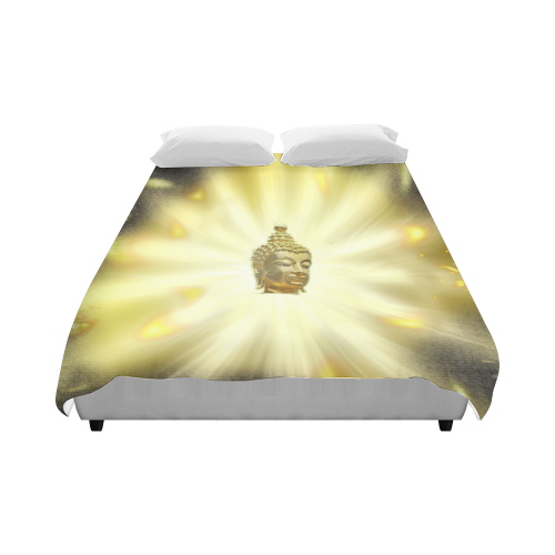 head of golden buddha in Asian light with a dark edge Duvet Cover 86"x70" ( All-over-print)