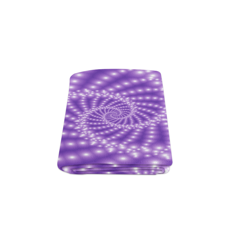 Glossy  Purple   Beads Spiral Fractal Blanket 50"x60"