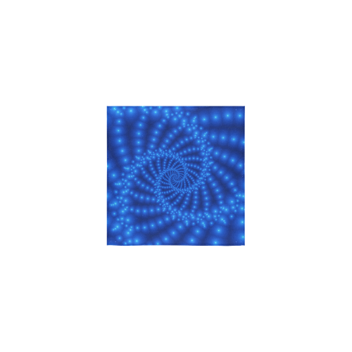 Glossy  Royal Blue  Beads Spiral Fractal Square Towel 13“x13”