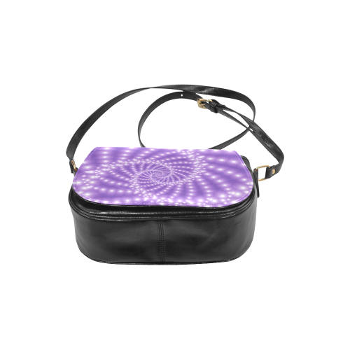 Glossy Purple Beads Spiral Fractal Classic Saddle Bag/Small (Model 1648)