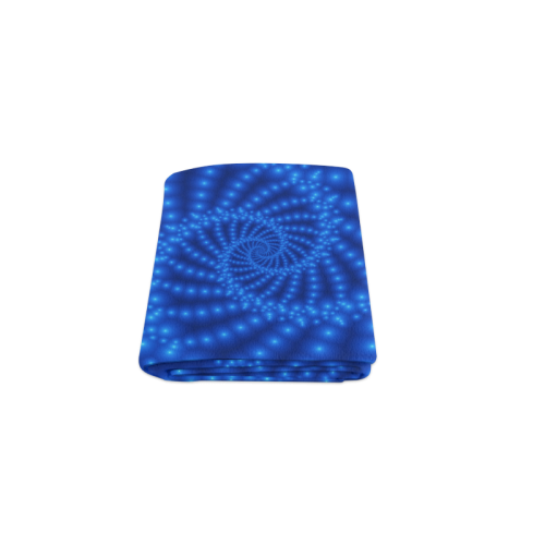 Glossy Royal Blue Beads Spiral Fractal Blanket 40"x50"