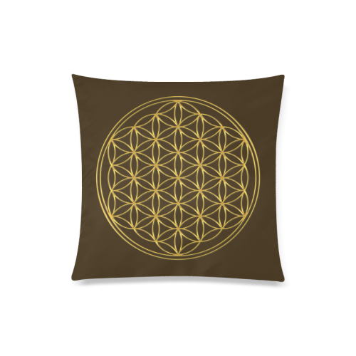 FLOWER OF LIFE gold Custom Zippered Pillow Case 20"x20"(Twin Sides)
