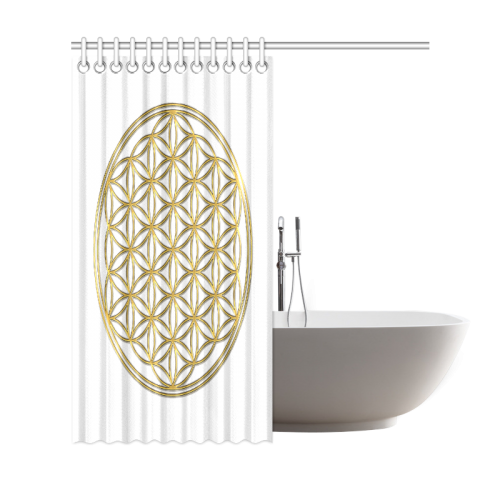 FLOWER OF LIFE gold Shower Curtain 69"x72"