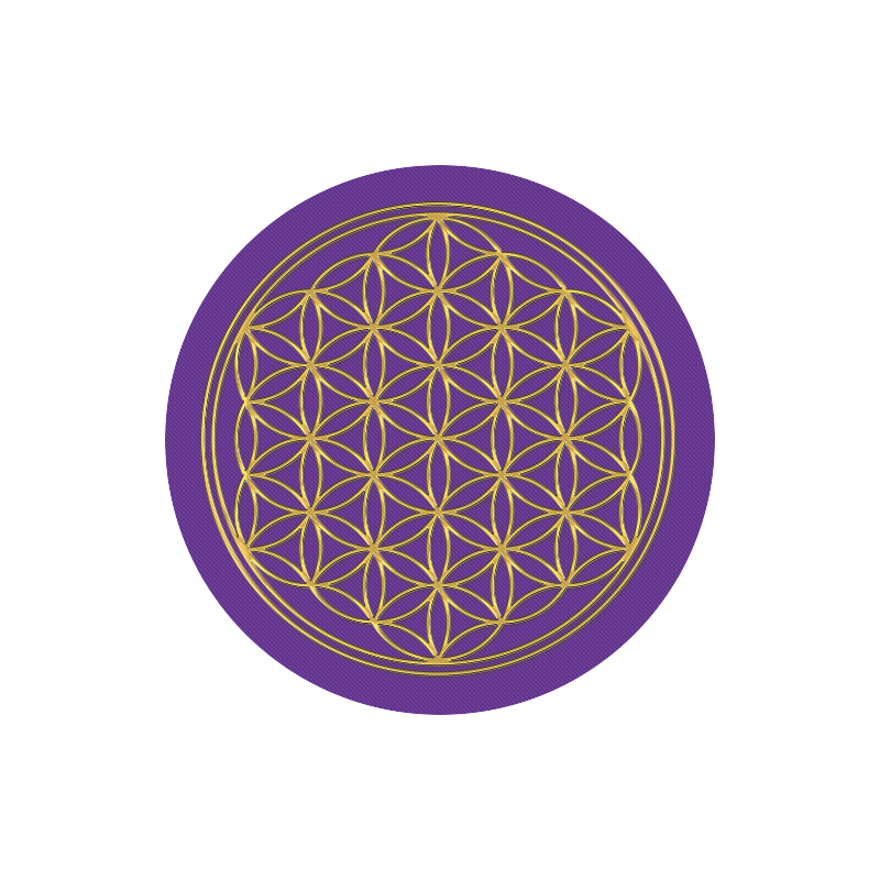 FLOWER OF LIFE gold Round Mousepad