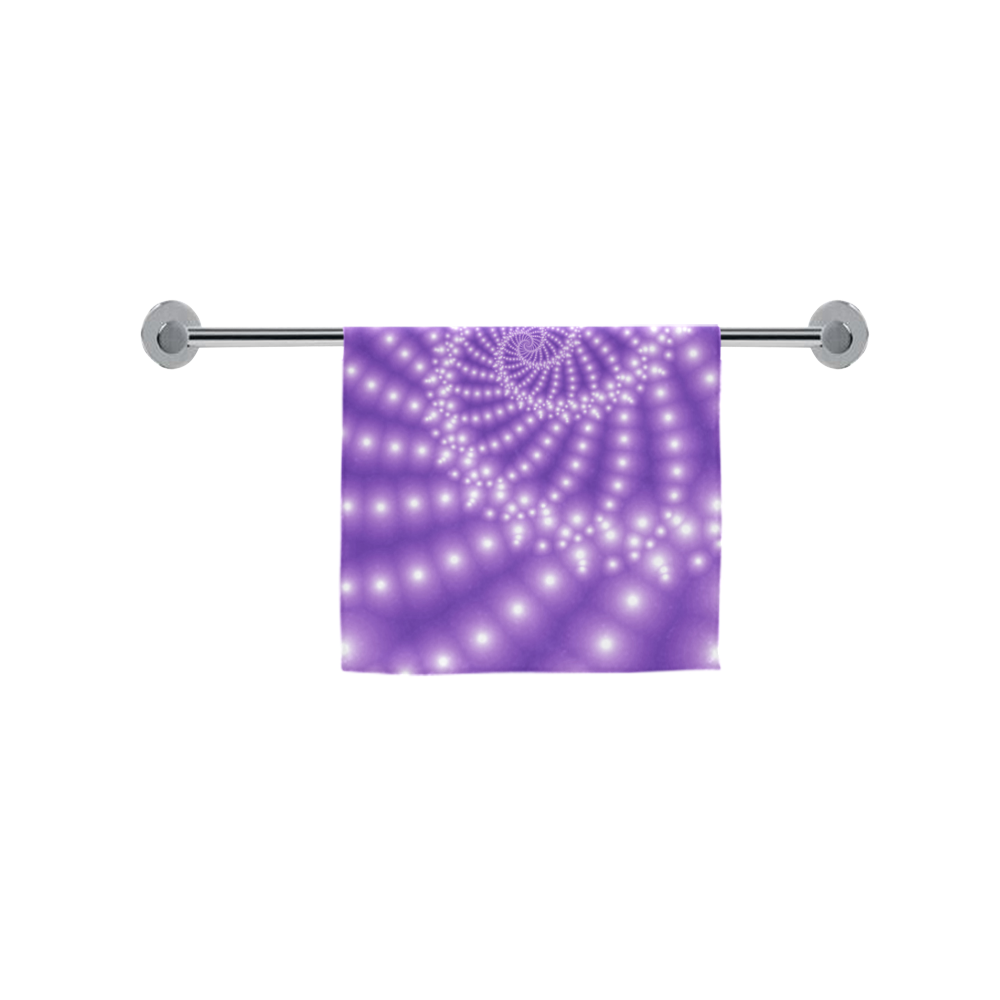 Glossy  Purple   Beads Spiral Fractal Custom Towel 16"x28"