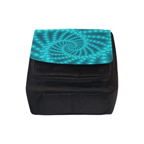 Glossy  Turquoise Beads Spiral Fractal Crossbody Nylon Bags (Model 1633)