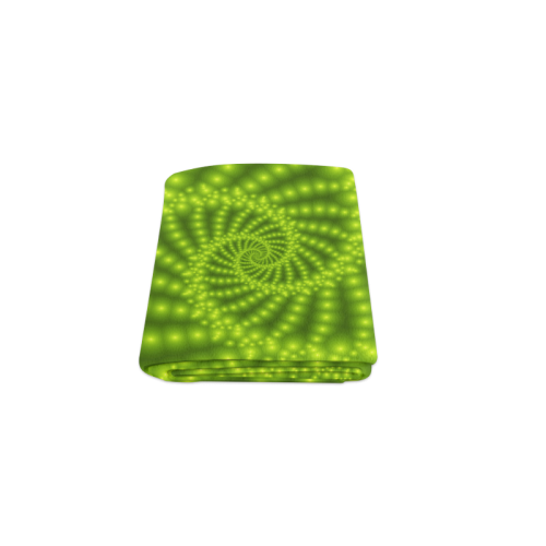 Glossy Lime Green  Beads Spiral Fractal Blanket 40"x50"