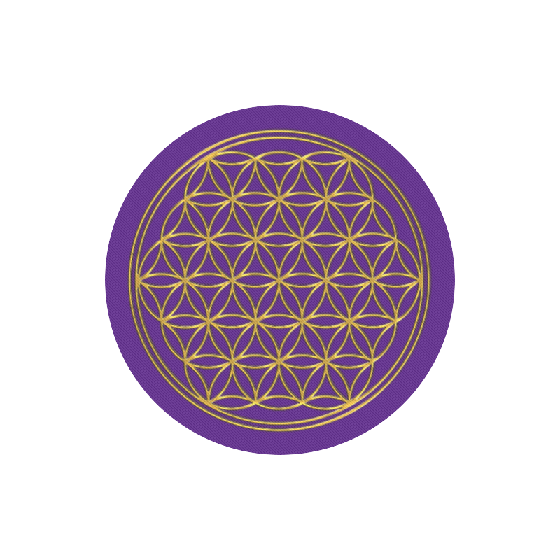 FLOWER OF LIFE gold Round Mousepad