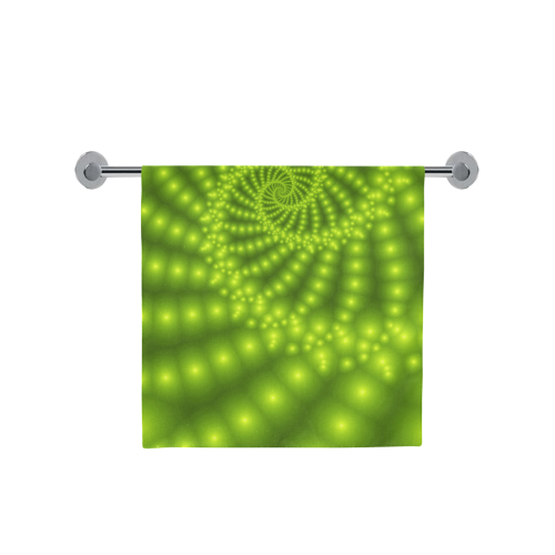 Glossy Lime Green  Beads Spiral Fractal Bath Towel 30"x56"