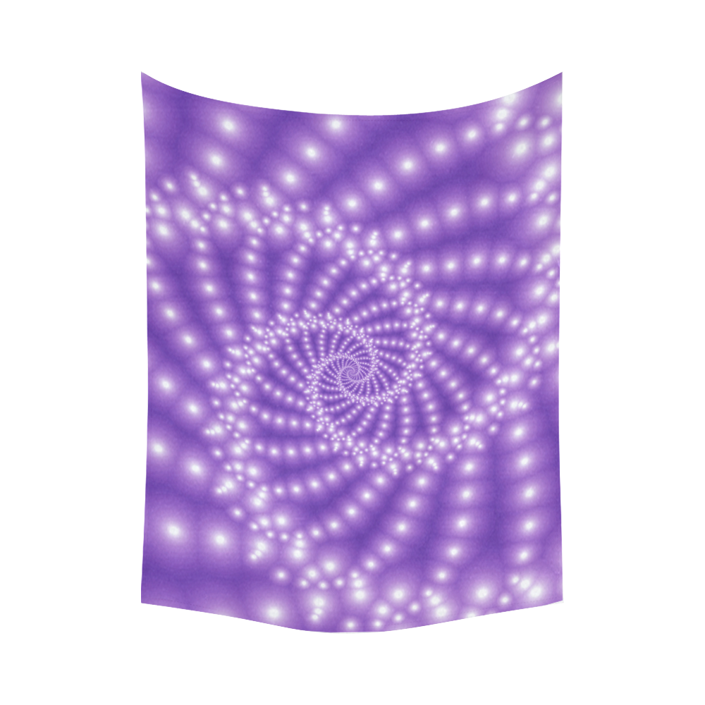 Glossy  Purple   Beads Spiral Fractal Cotton Linen Wall Tapestry 80"x 60"