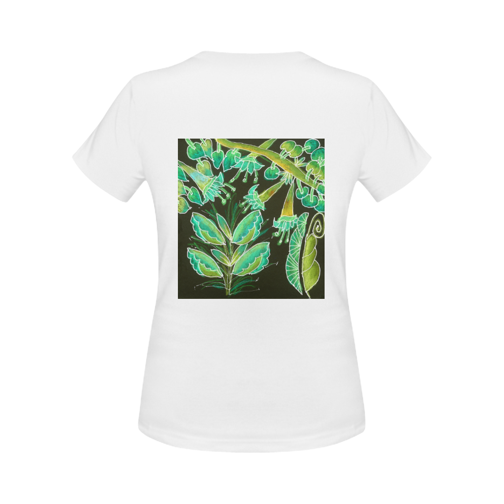 Irish Garden, Lime Green Flowers Dance in Joy Women's Classic T-Shirt (Model T17）