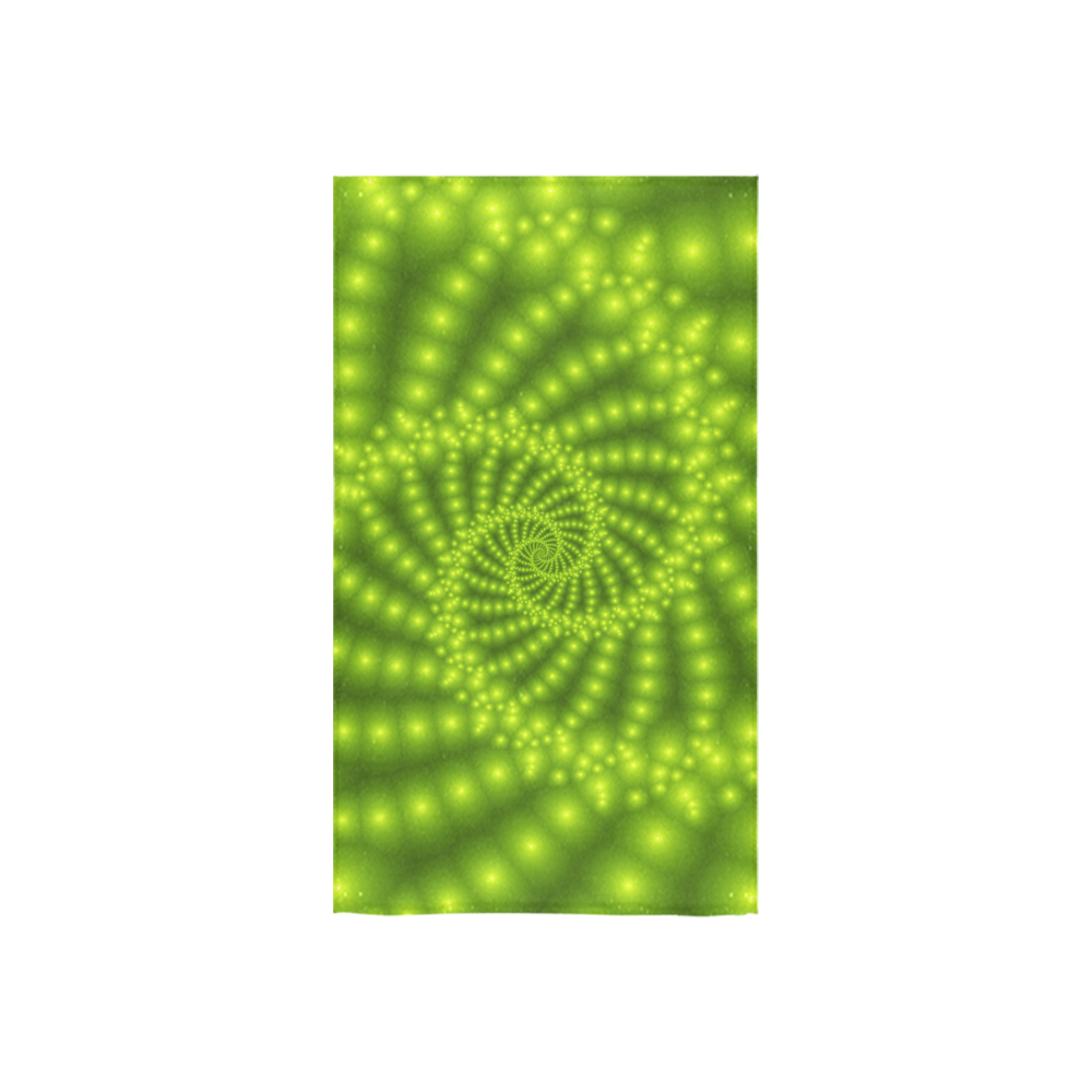 Glossy Lime Green  Beads Spiral Fractal Custom Towel 16"x28"