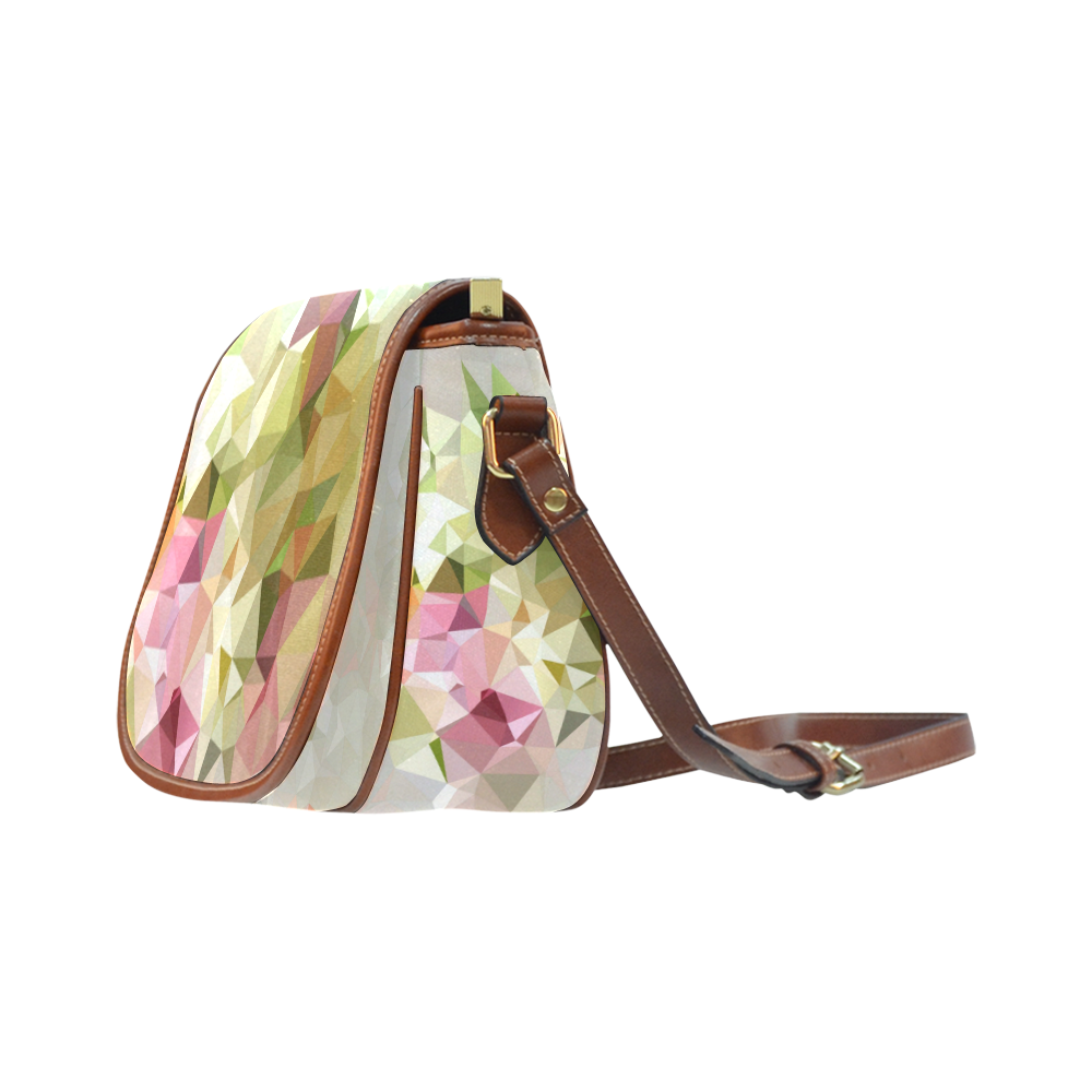 Low Poly Pastel Flowers Saddle Bag/Small (Model 1649) Full Customization