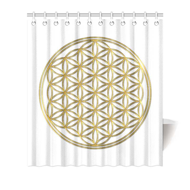 FLOWER OF LIFE gold Shower Curtain 66"x72"