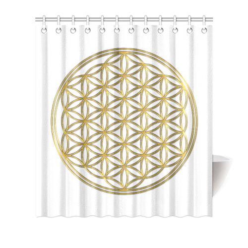 FLOWER OF LIFE gold Shower Curtain 66"x72"