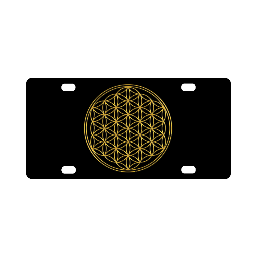 FLOWER OF LIFE gold Classic License Plate